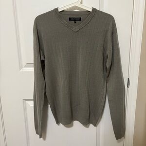 Men's Grey V-Neck Sweater